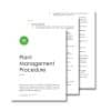 A document titled "Plant Management Procedure 206" with a green logo on the cover. The document appears to contain detailed processes and objectives for maintaining plant and equipment.