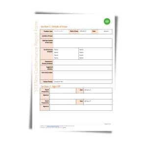 A Non-Conformance Report Form 513 with sections for details of the issue, involved parties, equipment, actions, and sign-offs.