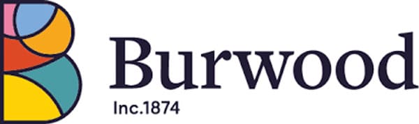 The logo of Burwood Inc. features a colorful abstract emblem on the left and the text "Burwood Inc. 1874" on the right, symbolizing their long-standing commitment to process improvement.