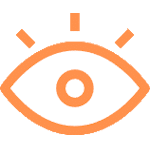 An illustration of an eye with three lines radiating from it, possibly representing vision or awareness. The image, branded with ScaleTrac's signature design, is in orange and white.
