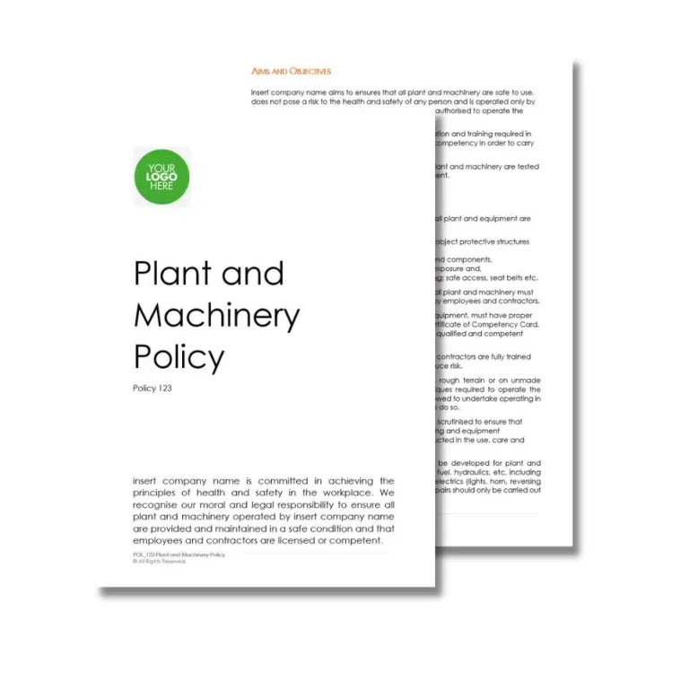 Plant and Machinery Policy 123 document preview
