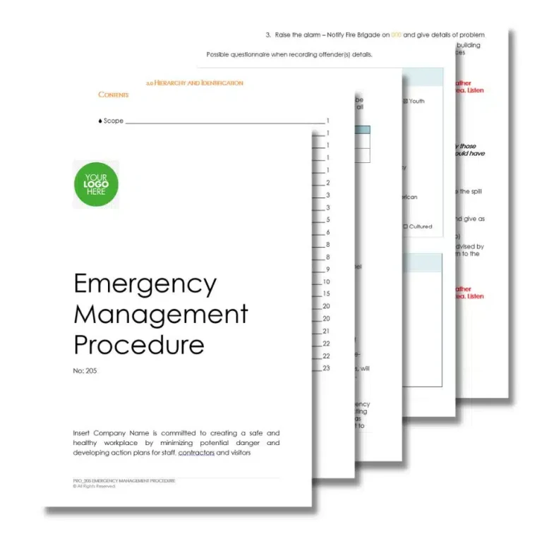 Emergency Management Procedure 205 document preview