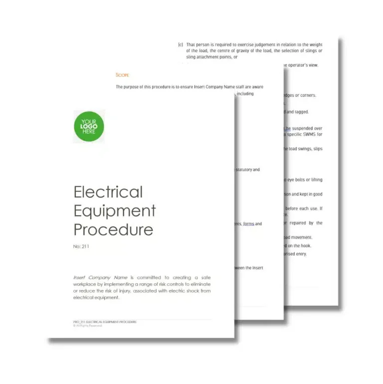Electrical Equipment Procedure 211 document preview