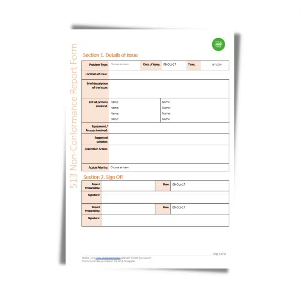 513 non conformance report.jpg Non-Conformance Report Form 513 - 1 Non-Conformance Report Form 513 document preview