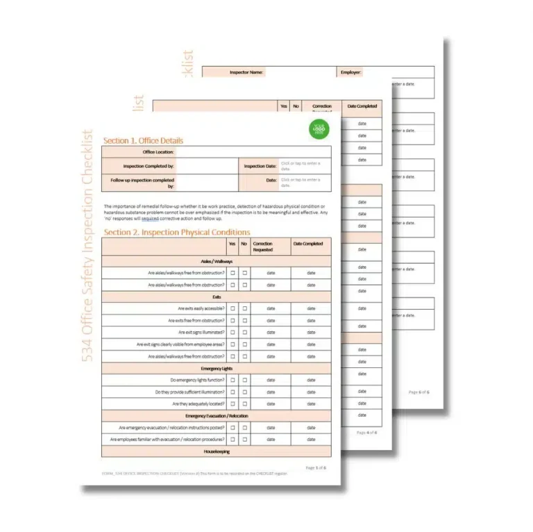 Office Safety Inspection Checklist 534 document preview