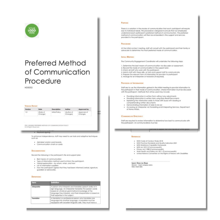 Preferred Method of Communication Procedure