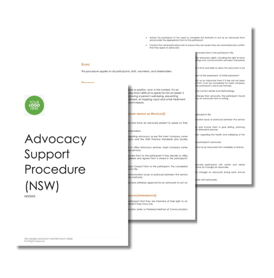 PRO NDIS003 Advocacy Support Procedure PRO_NDIS003 - 1 Advocacy Support Procedure