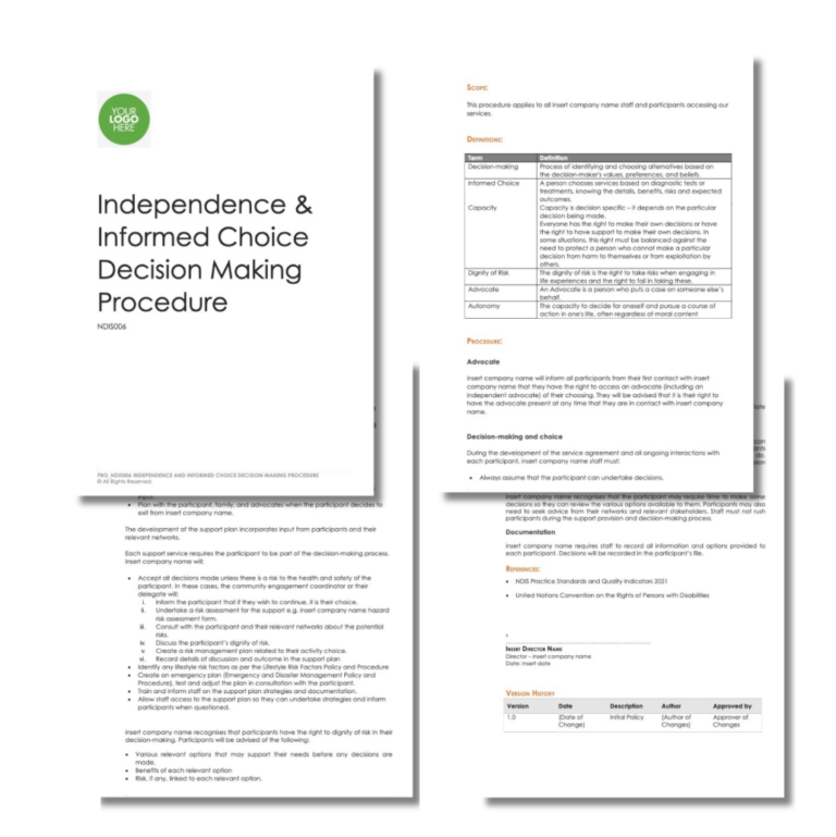 Independence and Informed Choice Procedure